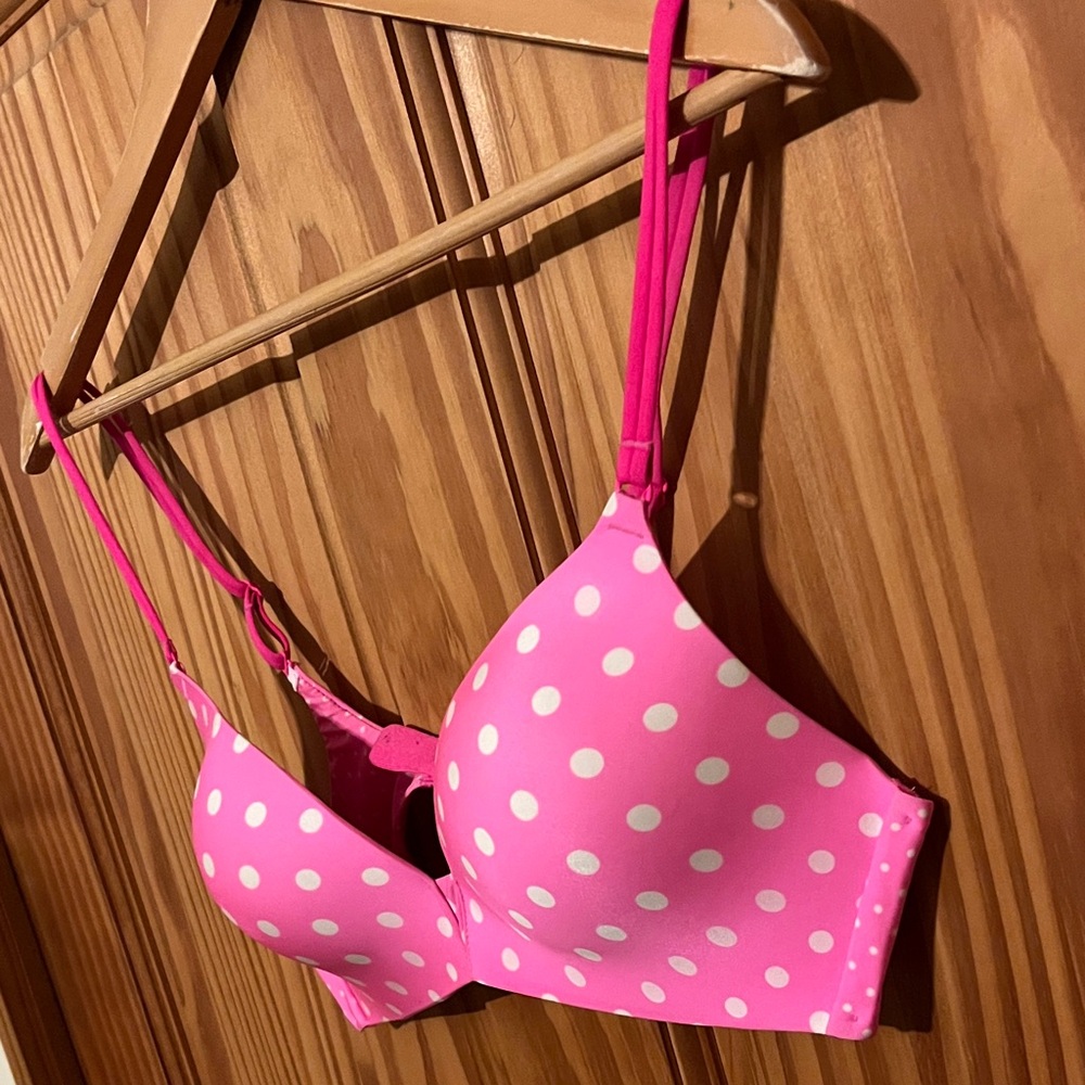 Victoria’s Secret No Wire padded Pink Polka Dot Women's Bra - Picture 2 of 7